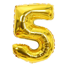 Load image into Gallery viewer, Gold Sliver 32 inch  0-9  Large Helium Digital Air Ballons Foil Children Festival Birthday Party for Kids Cartoon Hat Toys